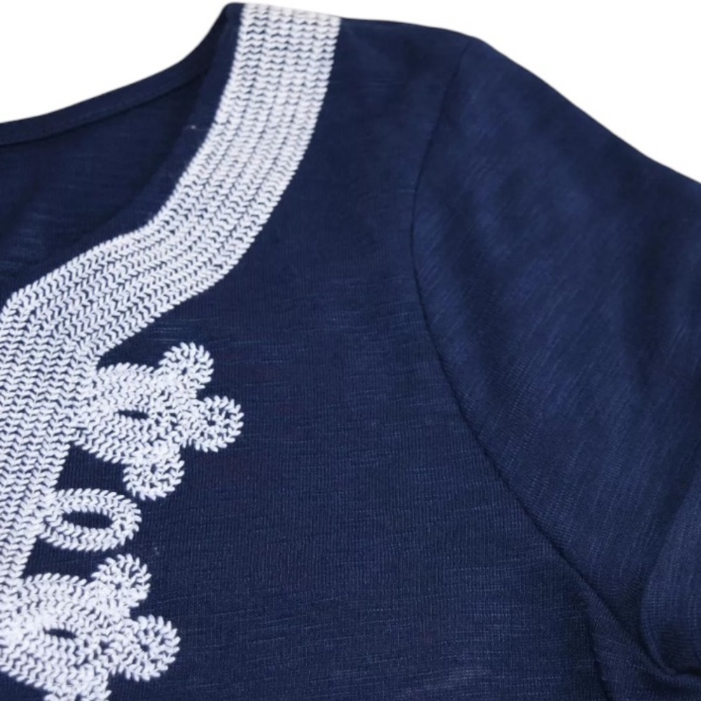 Lilly Pulitzer MAISY Swing T-Shirt Dress True Navy with White Embroidery Size S - Picture 10 of 11